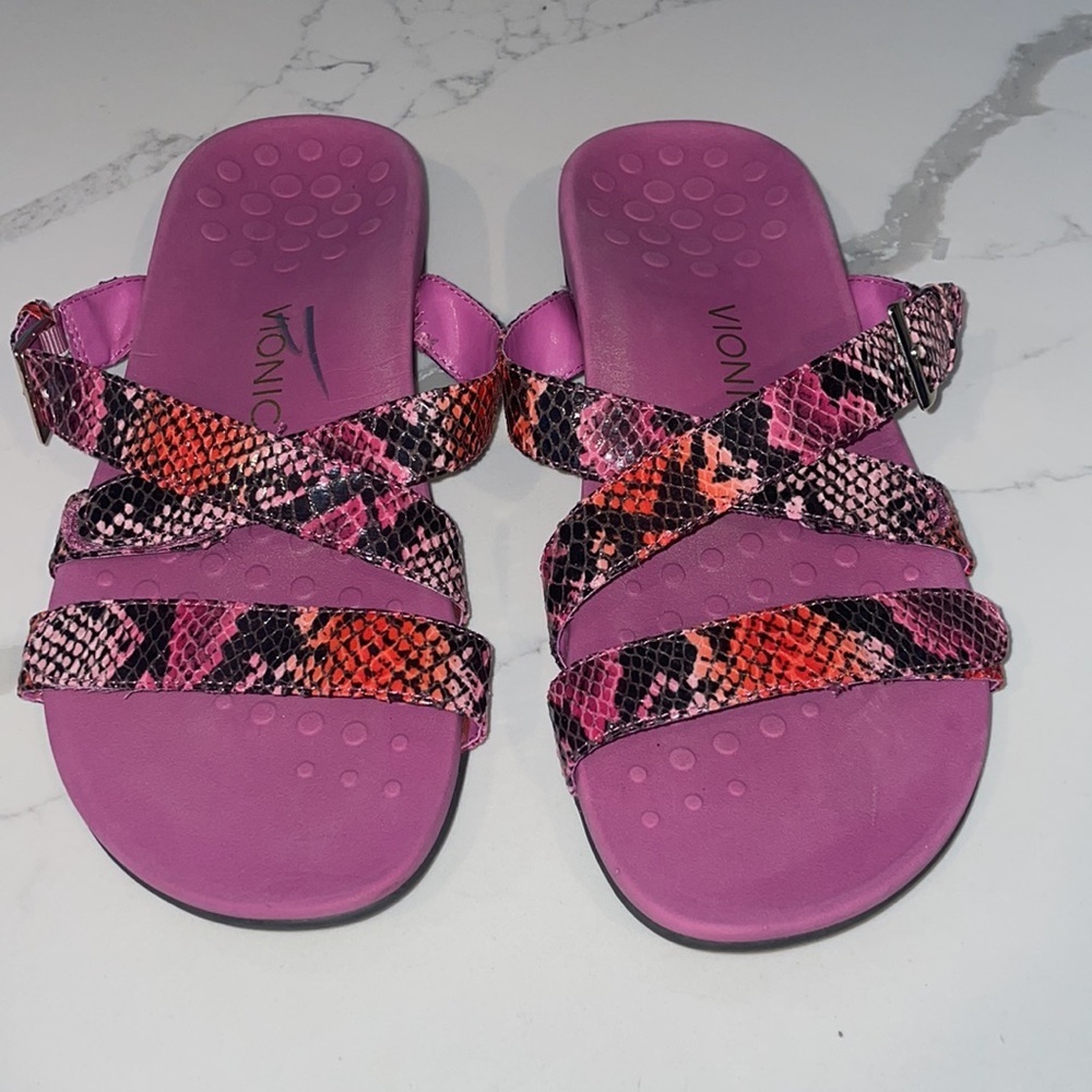 Vionic Snakeprint purple sandals - Picture 2 of 7